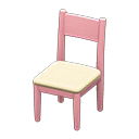 Animal Crossing Items Simple chair White Cushion color Pink