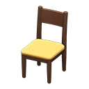 Animal Crossing Items Simple chair Yellow Cushion color Brown