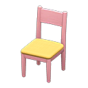 Animal Crossing Items Simple chair Yellow Cushion color Pink