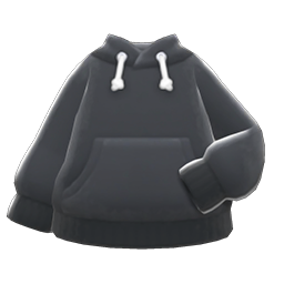 Animal Crossing Items Simple Parka Black