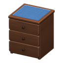 Animal Crossing Items Simple small dresser Blue Cloth Brown