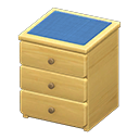 Animal Crossing Items Simple small dresser Blue Cloth Natural