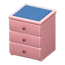 Animal Crossing Items Simple small dresser Blue Cloth Pink