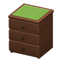 Animal Crossing Items Simple small dresser Green Cloth Brown