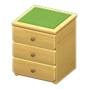 Animal Crossing Items Simple small dresser Green Cloth Natural