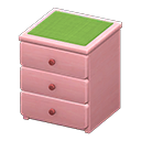 Animal Crossing Items Simple small dresser Green Cloth Pink