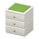 Animal Crossing Items Simple small dresser Green Cloth White