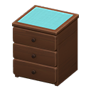 Animal Crossing Items Simple small dresser Light blue Cloth Brown