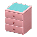 Animal Crossing Items Simple small dresser Light blue Cloth Pink