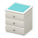 Animal Crossing Items Simple small dresser Light blue Cloth White