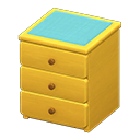 Animal Crossing Items Simple small dresser Light blue Cloth Yellow