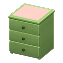 Animal Crossing Items Simple small dresser Pink Cloth Green