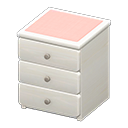 Animal Crossing Items Simple small dresser Pink Cloth White