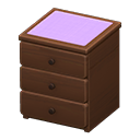 Animal Crossing Items Simple small dresser Purple Cloth Brown