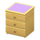 Animal Crossing Items Simple small dresser Purple Cloth Natural