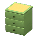 Animal Crossing Items Simple small dresser Yellow Cloth Green