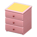 Animal Crossing Items Simple small dresser Yellow Cloth Pink