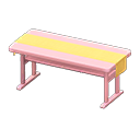 Animal Crossing Items Simple table Yellow Cloth Pink