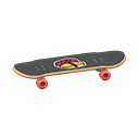 Animal Crossing Items Skateboard Sushi Sticker Black