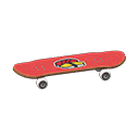 Animal Crossing Items Skateboard Sushi Sticker Red