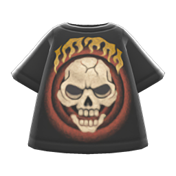 Animal Crossing Items Skull Tee Black