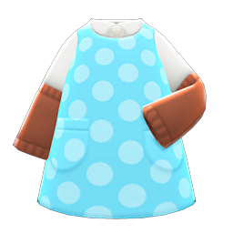 Animal Crossing Items Sleeved Apron Blue