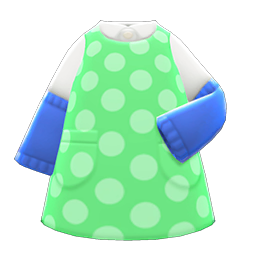 Animal Crossing Items Sleeved Apron Green