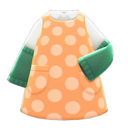 Animal Crossing Items Sleeved Apron Orange