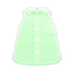 Animal Crossing Items Sleeveless Dress Shirt Green