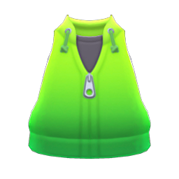 Animal Crossing Items Sleeveless Parka Green