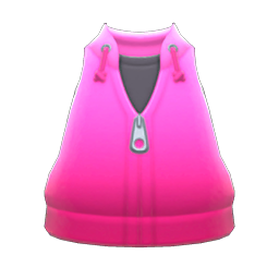 Animal Crossing Items Sleeveless Parka Pink