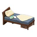 Animal Crossing Items Sloppy bed Beige Bedding color Dark wood