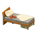 Animal Crossing Items Sloppy bed Beige Bedding color Natural wood