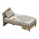 Animal Crossing Items Sloppy bed Gray Bedding color Ash brown