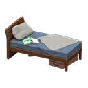 Animal Crossing Items Sloppy bed Gray Bedding color Dark wood