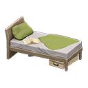 Animal Crossing Items Sloppy bed Green Bedding color Ash brown