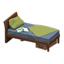 Animal Crossing Items Sloppy bed Green Bedding color Dark wood