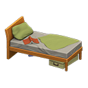 Animal Crossing Items Sloppy bed Green Bedding color Natural wood