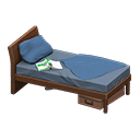 Animal Crossing Items Sloppy bed Navy blue Bedding color Dark wood