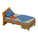 Animal Crossing Items Sloppy bed Navy blue Bedding color Natural wood