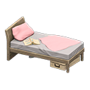 Animal Crossing Items Sloppy bed Pink Bedding color Ash brown