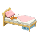 Animal Crossing Items Sloppy bed Pink Bedding color Light wood