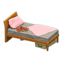 Animal Crossing Items Sloppy bed Pink Bedding color Natural wood