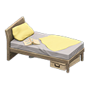 Animal Crossing Items Sloppy bed Yellow Bedding color Ash brown