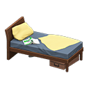 Animal Crossing Items Sloppy bed Yellow Bedding color Dark wood