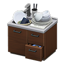 Animal Crossing Items Sloppy sink Dark wood