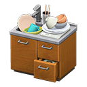 Animal Crossing Items Sloppy sink Natural wood