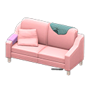 Animal Crossing Items Sloppy sofa Dark green Discarded clothing Pink