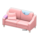 Animal Crossing Items Sloppy sofa Light blue Discarded clothing Pink