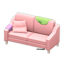 Animal Crossing Items Sloppy sofa Light green Discarded clothing Pink